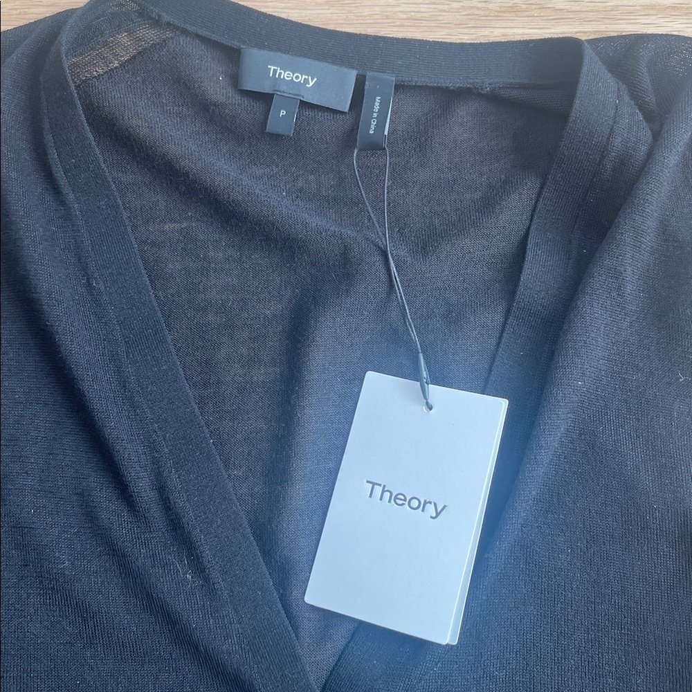 Theory Women's Black Cardigan Sweater size TP - Picture 7 of 12